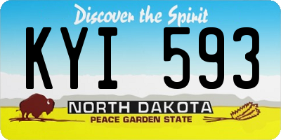 ND license plate KYI593