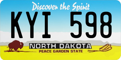 ND license plate KYI598