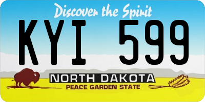 ND license plate KYI599