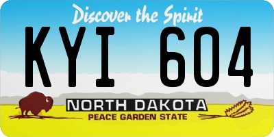 ND license plate KYI604