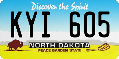 ND license plate KYI605