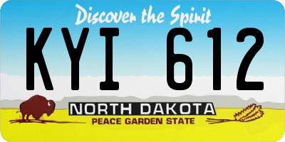 ND license plate KYI612