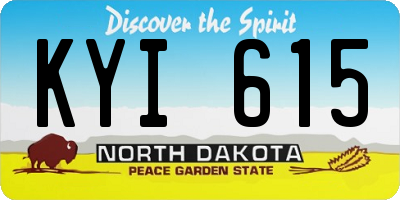 ND license plate KYI615