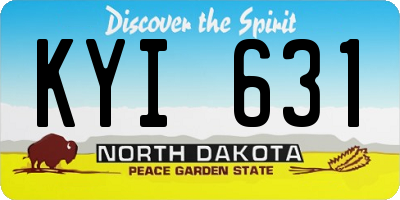 ND license plate KYI631