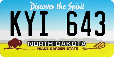 ND license plate KYI643