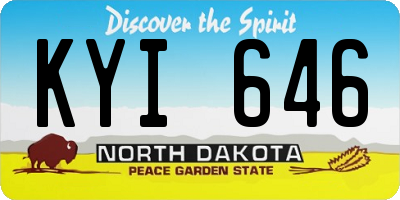 ND license plate KYI646
