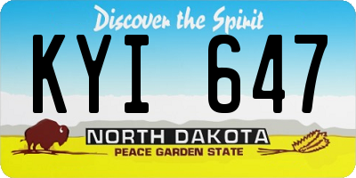 ND license plate KYI647