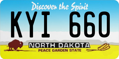 ND license plate KYI660