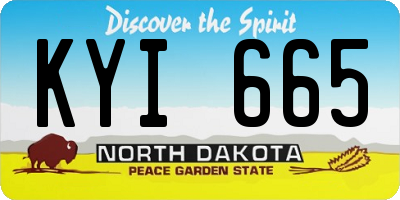 ND license plate KYI665