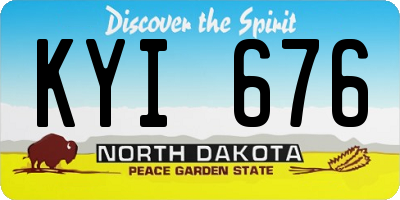 ND license plate KYI676