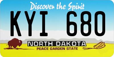 ND license plate KYI680