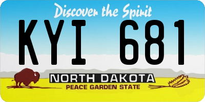ND license plate KYI681