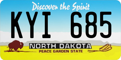ND license plate KYI685