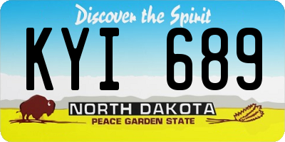 ND license plate KYI689