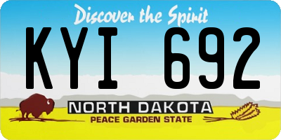 ND license plate KYI692