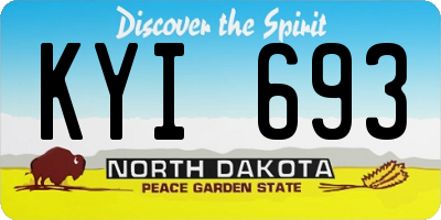 ND license plate KYI693