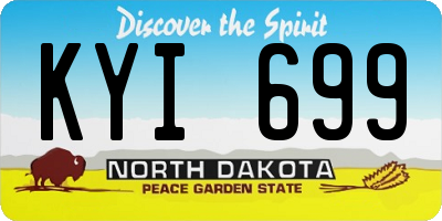 ND license plate KYI699