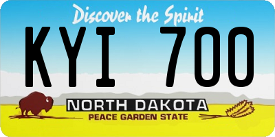 ND license plate KYI700