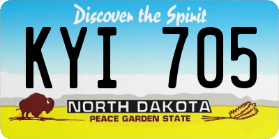 ND license plate KYI705