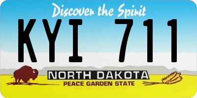 ND license plate KYI711