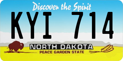 ND license plate KYI714