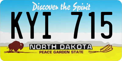 ND license plate KYI715