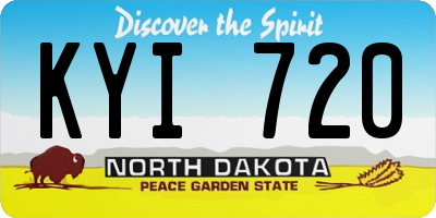 ND license plate KYI720
