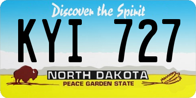 ND license plate KYI727