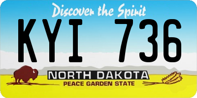 ND license plate KYI736