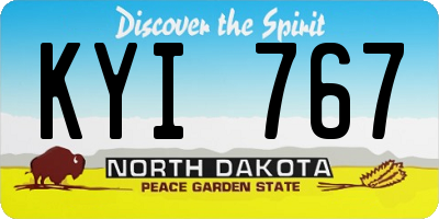 ND license plate KYI767