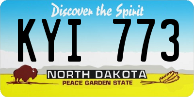 ND license plate KYI773