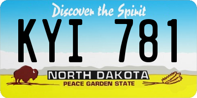 ND license plate KYI781