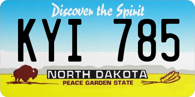ND license plate KYI785