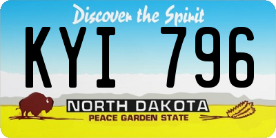 ND license plate KYI796