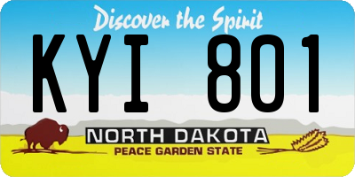 ND license plate KYI801