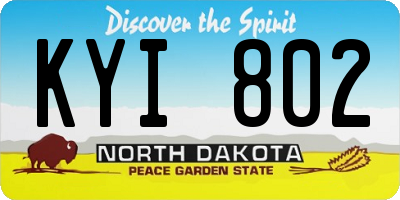 ND license plate KYI802