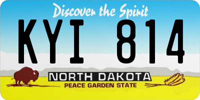 ND license plate KYI814