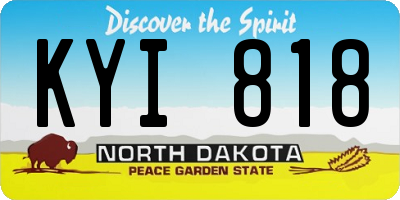 ND license plate KYI818