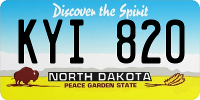 ND license plate KYI820