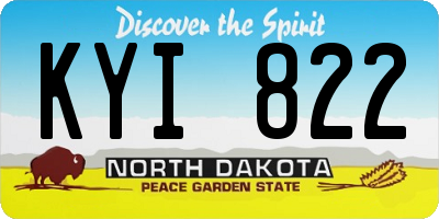ND license plate KYI822