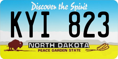 ND license plate KYI823