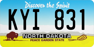 ND license plate KYI831