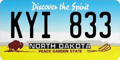 ND license plate KYI833