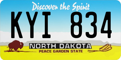 ND license plate KYI834