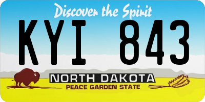 ND license plate KYI843