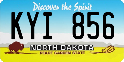 ND license plate KYI856