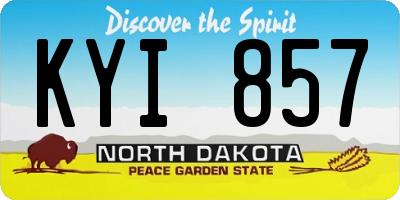 ND license plate KYI857