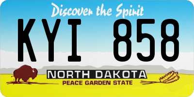 ND license plate KYI858