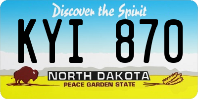 ND license plate KYI870
