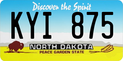 ND license plate KYI875